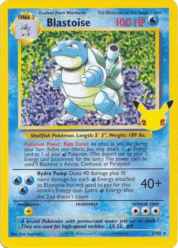 Blastoise, Celebrations: Classic Collection, 2/102