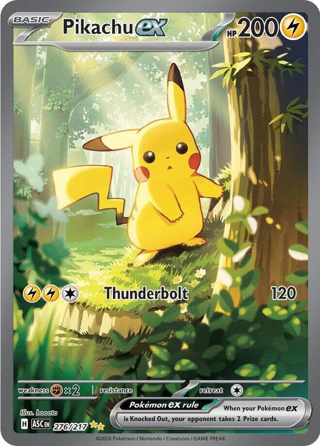 Pikachu ex from Ascended Heroes, illustrative single card